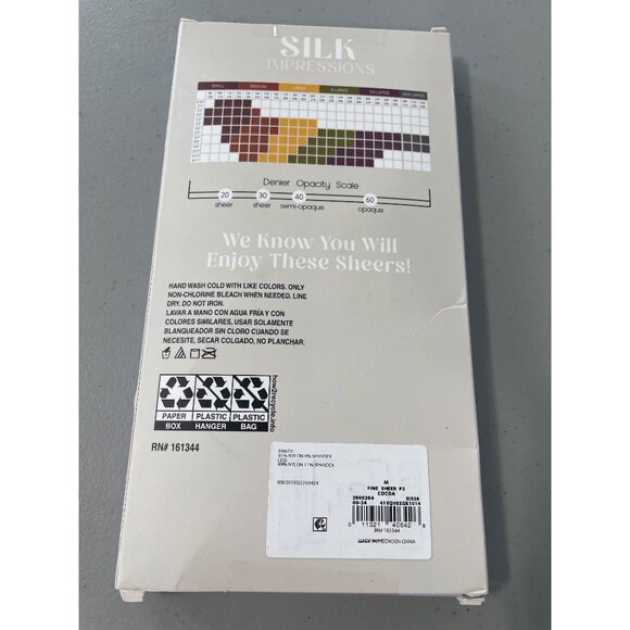 Silk Impressions Pantyhose Size Medium Ultra Fine Sheer 15 Denier 2 Pair NEW - Picture 4 of 7